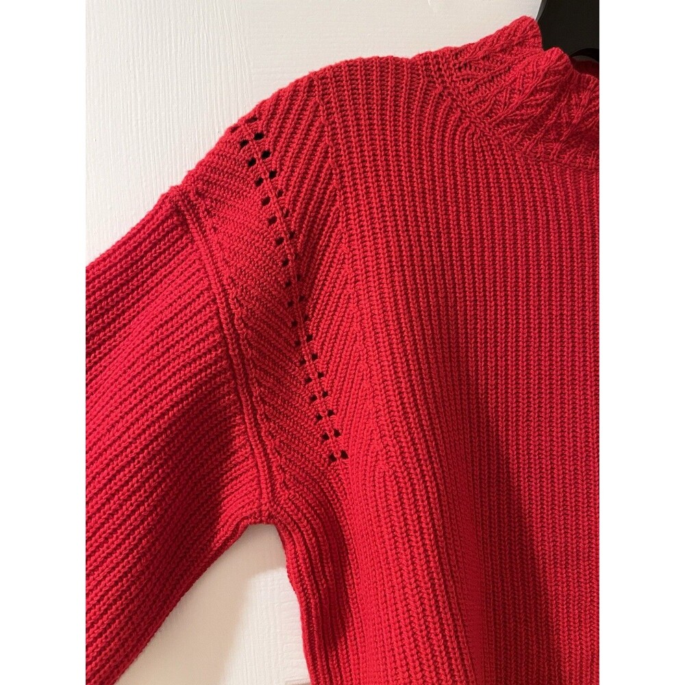 Rebecca Taylor womens Mock Neck Turtleneck Sweater size XS Red Wool Blend $295 - Picture 8 of 11